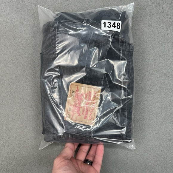 Vintage Levis 505 Regular Fit Jeans Men's‎ 36x29 Washed Black USA Made 2003 Y2K - Picture 12 of 12